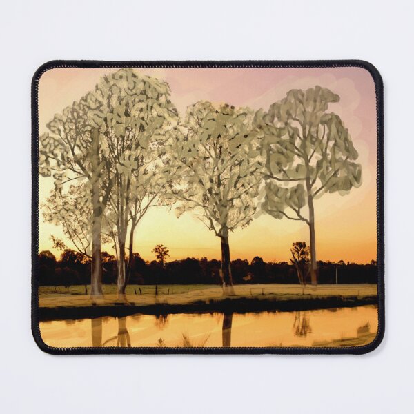 Item preview, Sunset River and Trees Painting designed and sold by Fayes4Art.