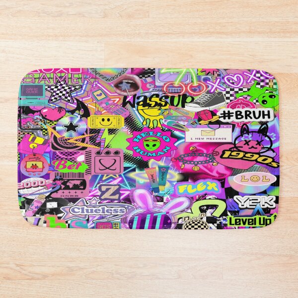 Item preview, Y2K Scenecore Stickerbomb Glitchcore Collage designed and sold by Side By Side Studio.