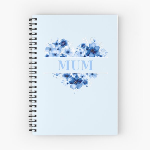 Item preview, MUM – Blue Floral Heart Watercolor Illustration designed and sold by EmeraldeaArt.