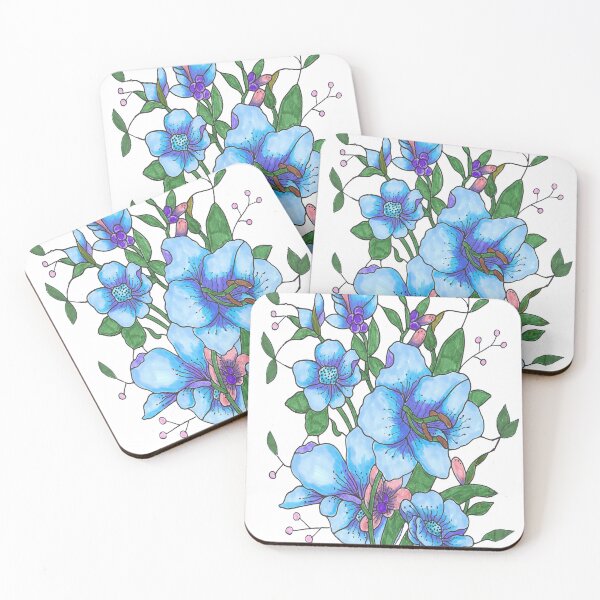 Item preview, Blue Flowers designed and sold by Color Splash Creations.