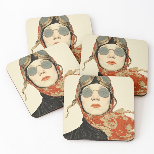 Item preview, The Modern Muse – Retro Aviator Portrait designed and sold by obstinator.