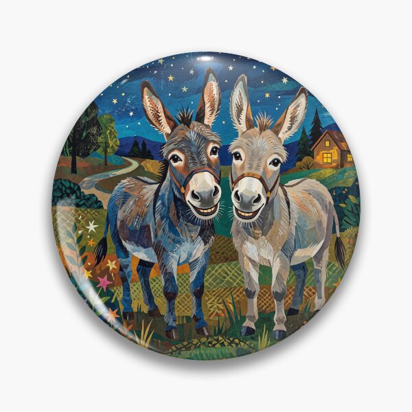Item preview, Children's Art Two Donkeys Smiling designed and sold by Home Decor Art.
