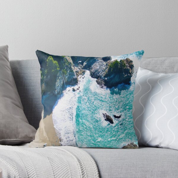 Item preview, Big Sur McWay Falls Aerial Photography – California Ocean Cliff Art designed and sold by Tempraneo Photo.
