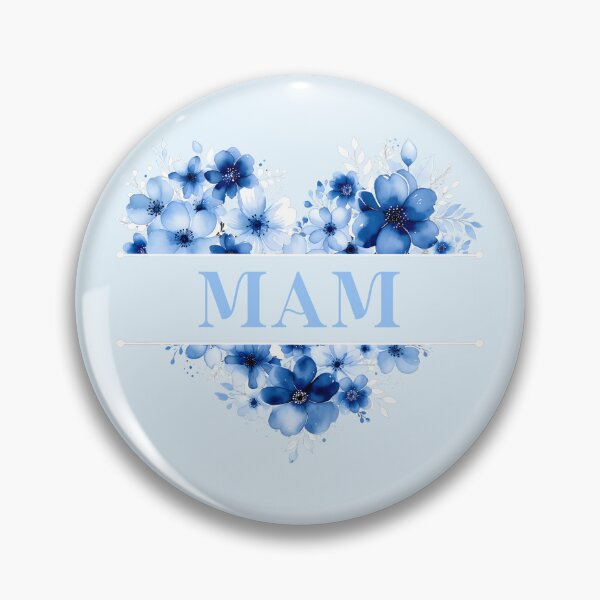 Item preview, Copy of MUM – Blue Floral Heart Watercolor Illustration designed and sold by EmeraldeaArt.