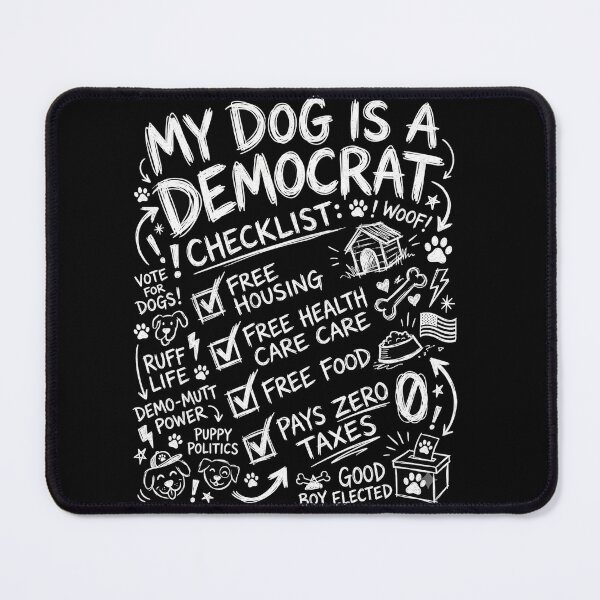 Item preview, My Dog Is a Democrat Funny Political Dog Owner Typography T-Shirt designed and sold by ArcaneArtistry.