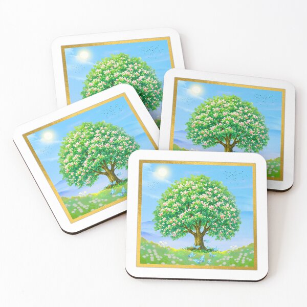 Item preview, Blossoming Tree of Life with Blue Butterflies designed and sold by Arita-store.