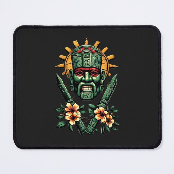 Item preview, Ancient Mayan Warrior Spirit – Sacred Jade Mask & Obsidian Blades Art 02 designed and sold by Shift-Bloom.