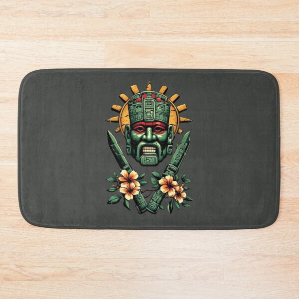 Item preview, Ancient Mayan Warrior Spirit – Sacred Jade Mask & Obsidian Blades Art 02 designed and sold by Shift-Bloom.