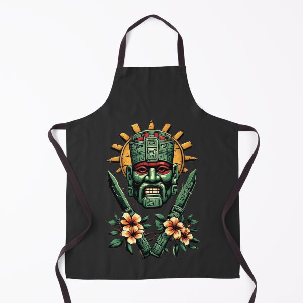 Item preview, Ancient Mayan Warrior Spirit – Sacred Jade Mask & Obsidian Blades Art 02 designed and sold by Shift-Bloom.