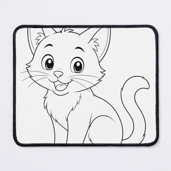 Item preview, Cute Kitten Coloring Page – Happy Cartoon Cat Line Art designed and sold by Krzepcia.