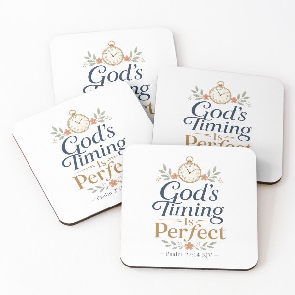 Item preview, God’s Timing Is Perfect – Psalm 27:14 KJV Floral Clock Christian Gift designed and sold by FaithThroughEverySeason.