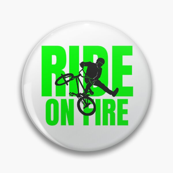 Item preview, Ride On Fire BMX Stunt Typography Design designed and sold by EchoPrint Co..
