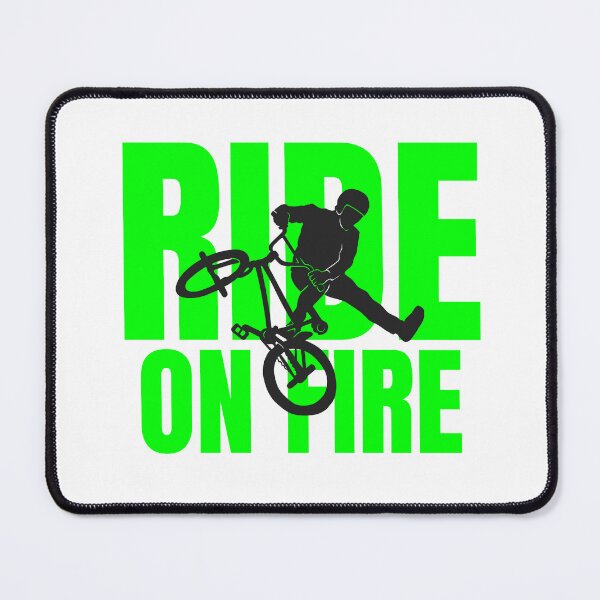 Item preview, Ride On Fire BMX Stunt Typography Design designed and sold by EchoPrint Co..