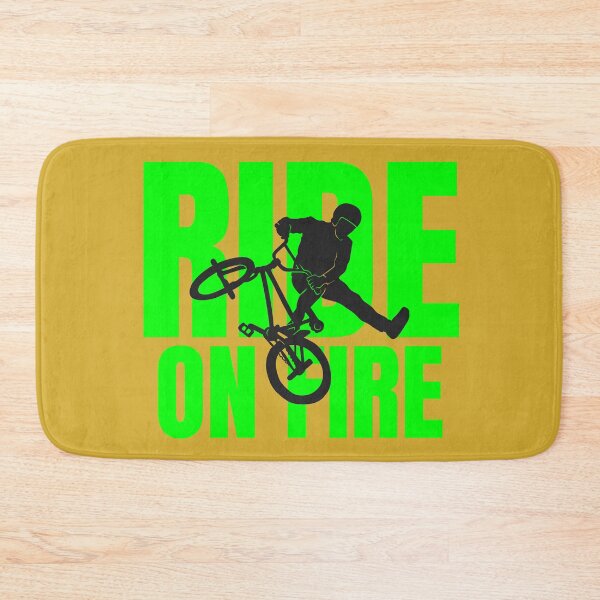 Item preview, Ride On Fire BMX Stunt Typography Design designed and sold by EchoPrint Co..