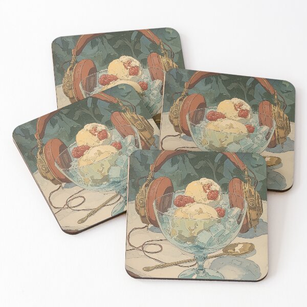Item preview, Summer Frequency – Ice Cream & Headphones Vintage Art designed and sold by obstinator.