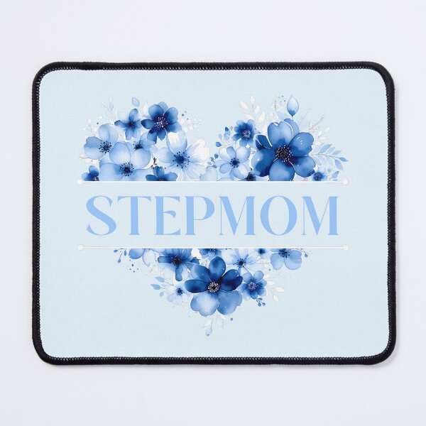 Item preview, Stepmom – Blue Floral Heart Watercolor Illustration designed and sold by EmeraldeaArt.