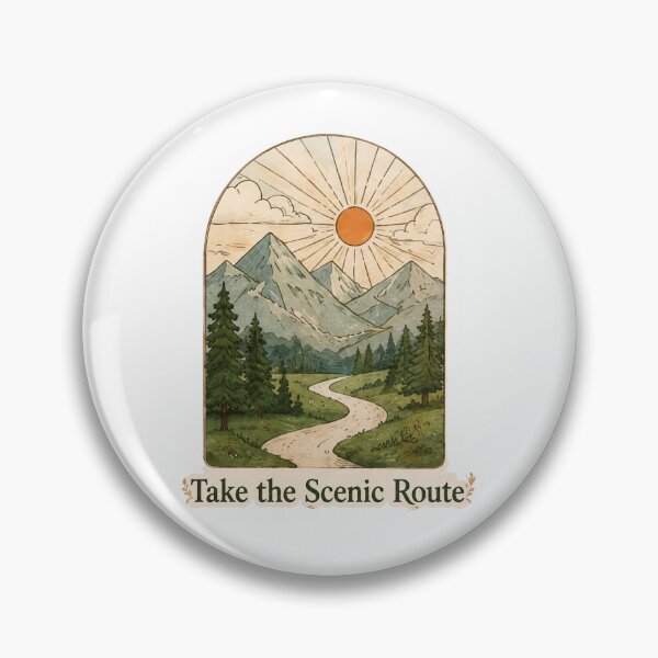 Item preview, Take the Scenic Route Sticker | Vintage Nature Landscape Aesthetic designed and sold by PopStickerLab22.