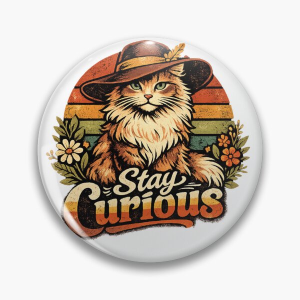 Item preview, Stay curious cat in a hat designed and sold by Tipsy24.