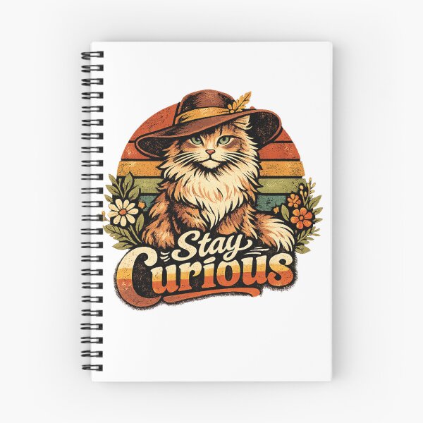 Item preview, Stay curious cat in a hat designed and sold by Tipsy24.