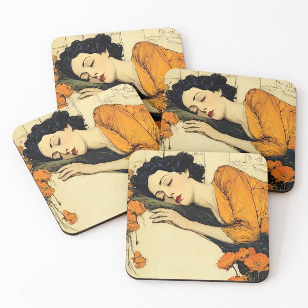 Item preview, Sleeping Among Memories – Vintage Art Nouveau Illustration designed and sold by obstinator.