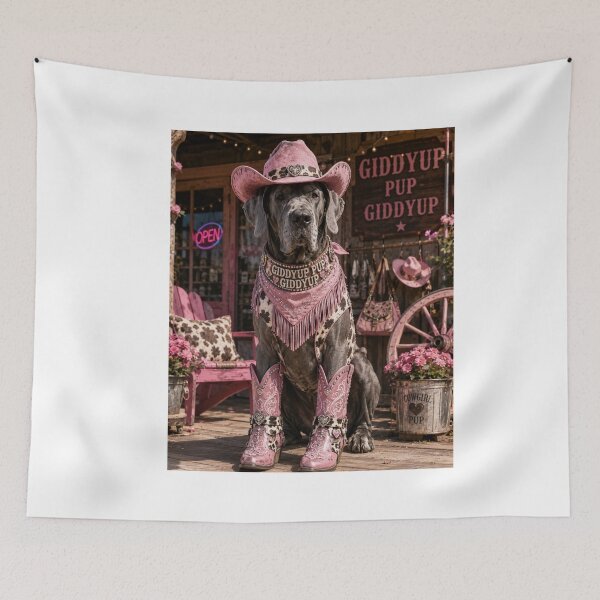 Item preview, Giddyup Pup Western Cowgirl Great Dane Design designed and sold by Extremeallie.