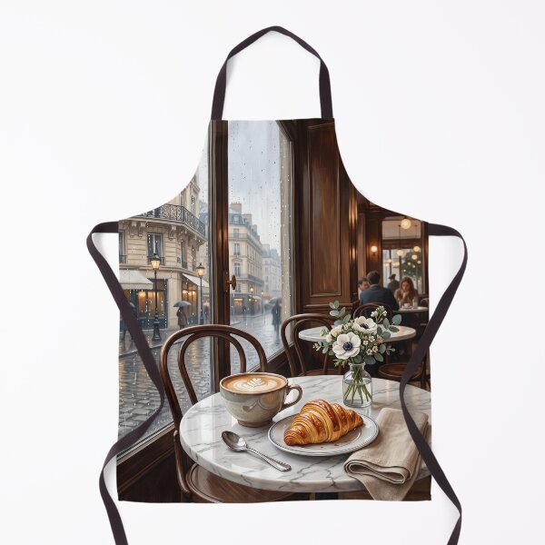 Item preview, Café Window in Paris | Elegant French Coffee Premium Lifestyle Illustration | Paris Café Wall Art | Coffee Lover T-Shirt designed and sold by SAJ Design Studio.