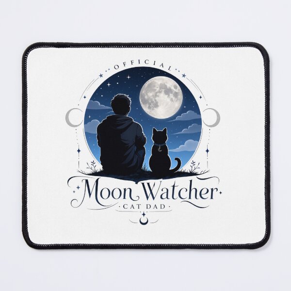 Item preview, Official Moon Watcher Black Cat Dad Kawaii T-Shirt designed and sold by Ashley critters.