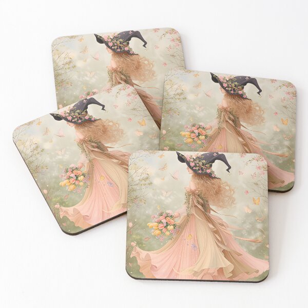 Item preview, Spring Blossom Witch  | Whimsical Cottagecore Fantasy | Floral Watercolor Art designed and sold by WhimsyWink.