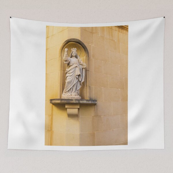 Item preview, Statue of Saint Venera Crowned Figure In Church Niche On Stone Facade designed and sold by Nmallia.
