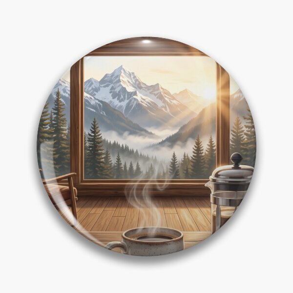 Item preview, Cabin Coffee Escape | Cozy Mountain Cabin Premium Coffee Lifestyle Illustration | Rustic Wall Art | Coffee Lover T-Shirt designed and sold by SAJ Design Studio.