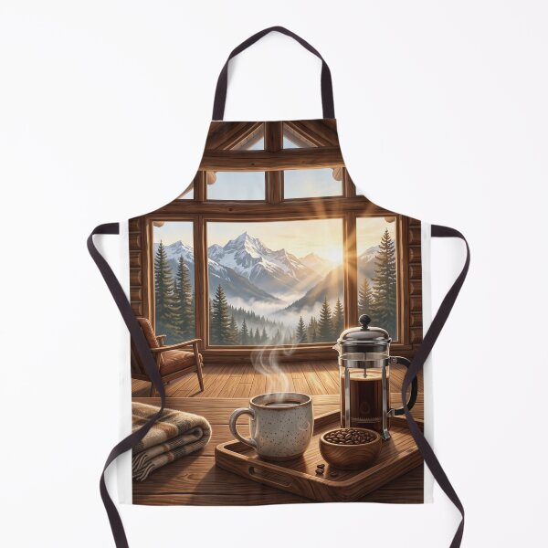 Item preview, Cabin Coffee Escape | Cozy Mountain Cabin Premium Coffee Lifestyle Illustration | Rustic Wall Art | Coffee Lover T-Shirt designed and sold by SAJ Design Studio.