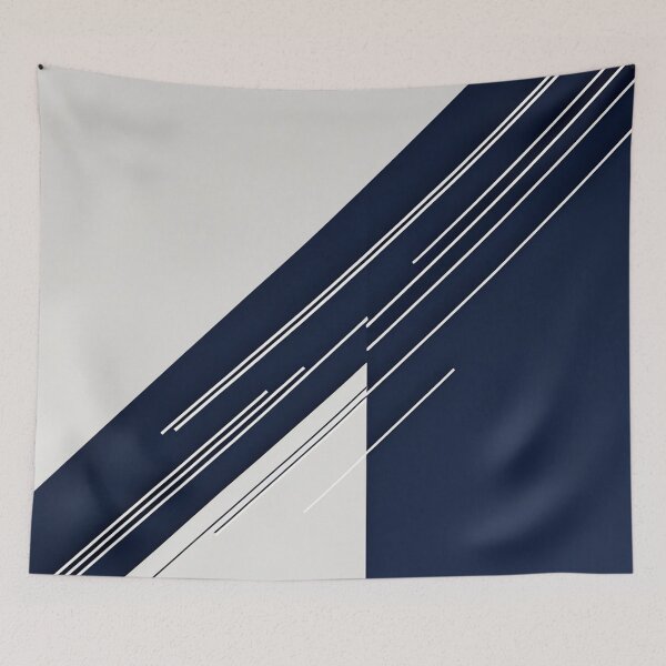 Item preview, Minimalist Navy Blue Geometric Lines Pattern | Modern Abstract Diagonal Design designed and sold by semenol.