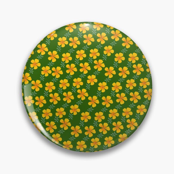 Item preview, Pattern of Yellow Flowers on Green Background designed and sold by Andrew  Hitchen.