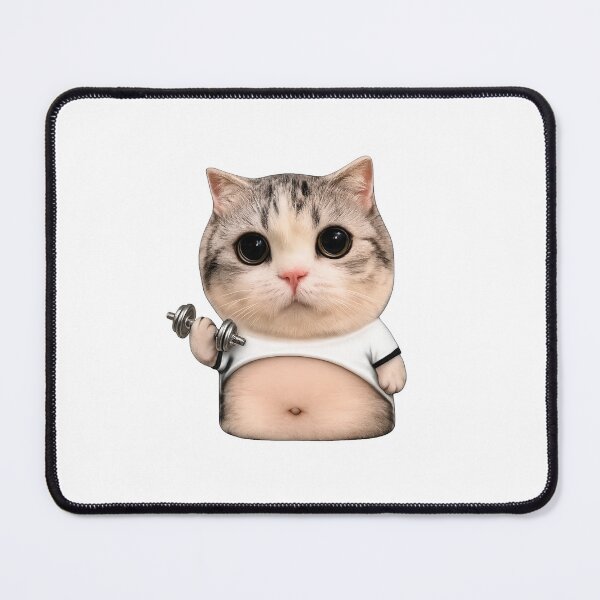 Item preview, Chubby Gym Cat Lifting Dumbbell designed and sold by Atum&Art.