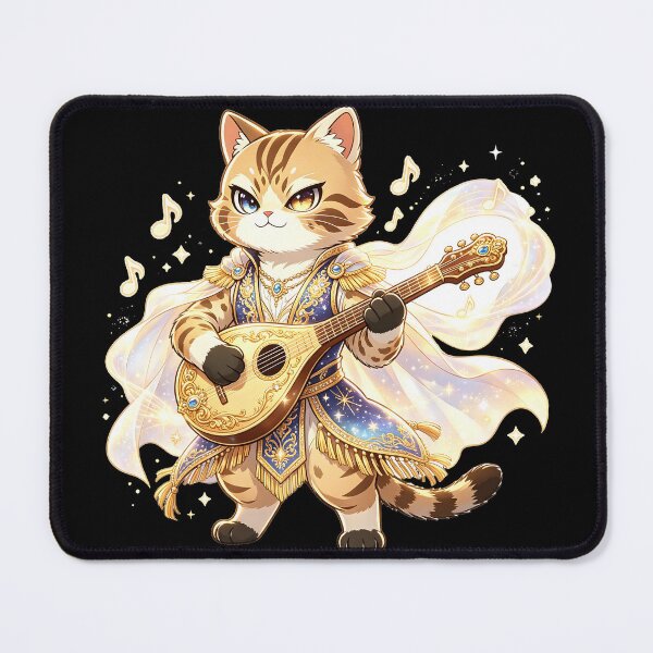 Item preview, The Starry Bard - Felis Nigripes Magical Musician Warrior designed and sold by ABYSSLAB.