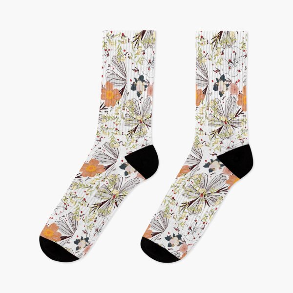 Item preview, Aesthetic Botanical Wildflower Pattern - Boho Line Art Floral designed and sold by DreamyBrushArt.