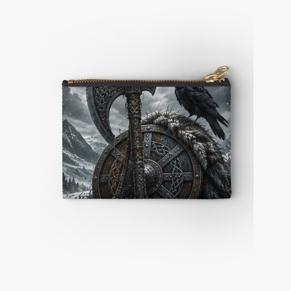 Item preview, Viking Axe & Shield Mythical Raven designed and sold by HollowOakPrints.