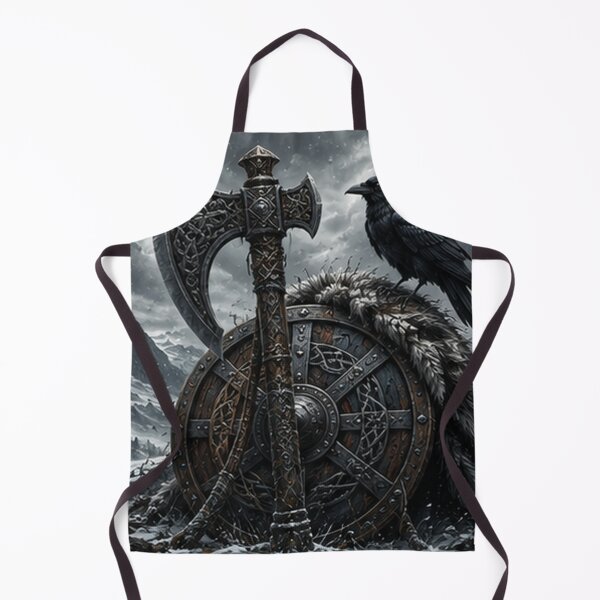 Item preview, Viking Axe & Shield Mythical Raven designed and sold by HollowOakPrints.