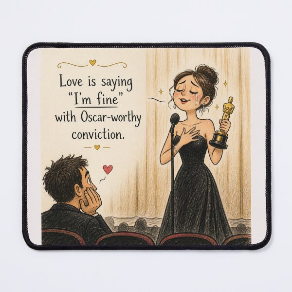 Item preview, Love is saying "I'm fine" with Oscar-worthy conviction. designed and sold by CinemaChronik.