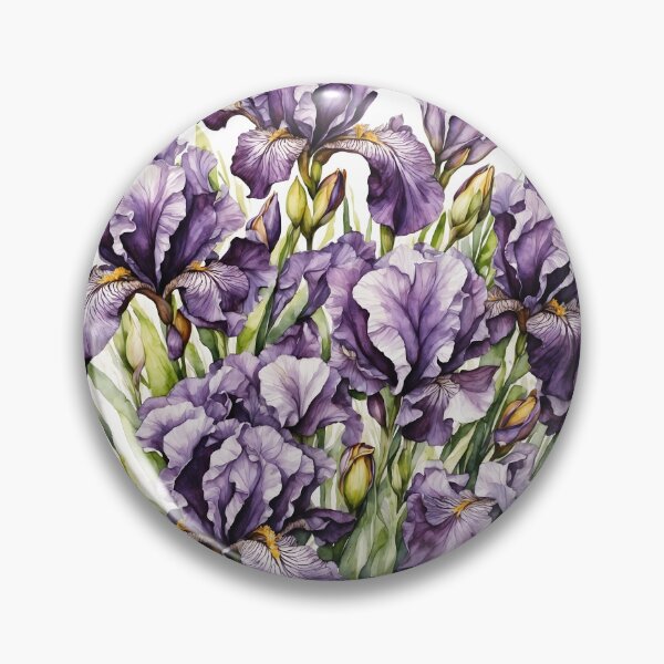 Item preview, Purple Iris Bouquet Watercolor Painting designed and sold by RawNaturePrints.