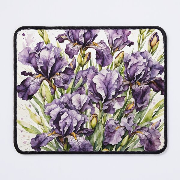 Item preview, Purple Iris Bouquet Watercolor Painting designed and sold by RawNaturePrints.