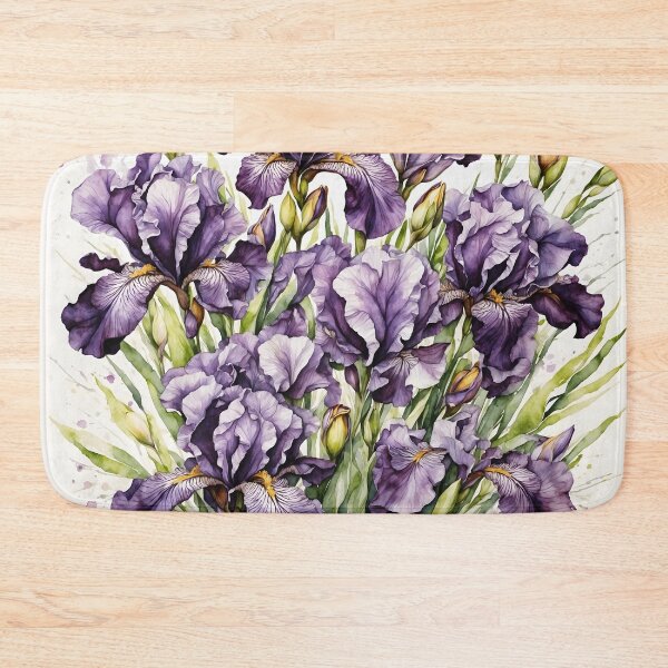 Item preview, Purple Iris Bouquet Watercolor Painting designed and sold by RawNaturePrints.