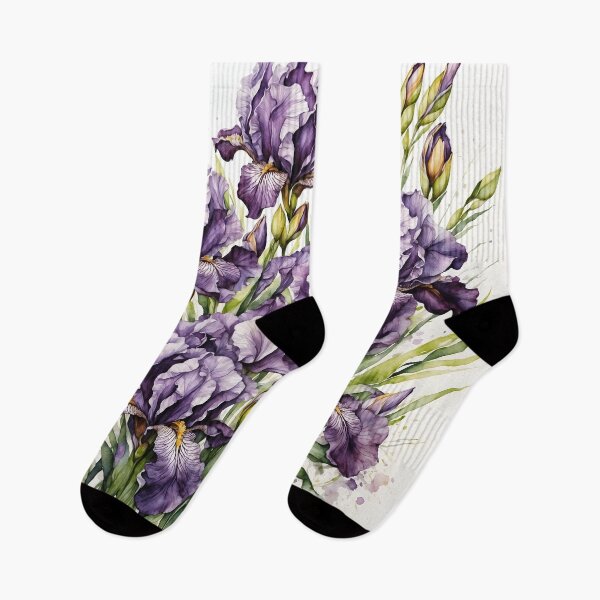 Item preview, Purple Iris Bouquet Watercolor Painting designed and sold by RawNaturePrints.