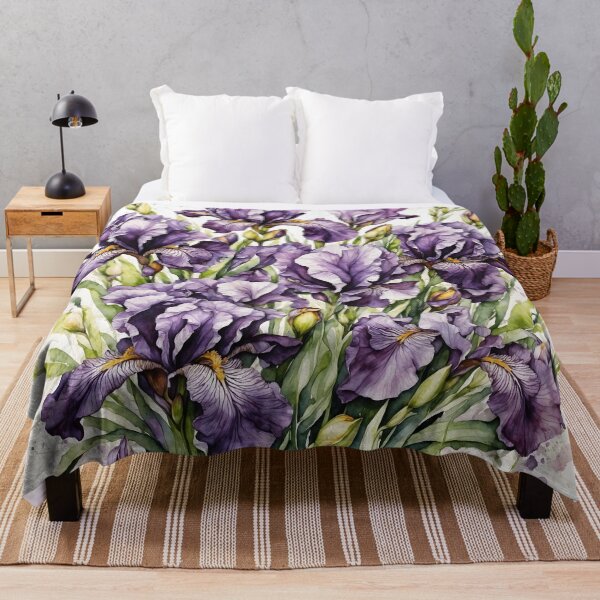 Item preview, Purple Iris Bouquet Watercolor Painting designed and sold by RawNaturePrints.