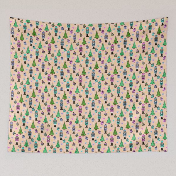 Item preview, Pastel Nutcracker Christmas Pattern Peach Holiday Design designed and sold by CI Creative Design LLC.