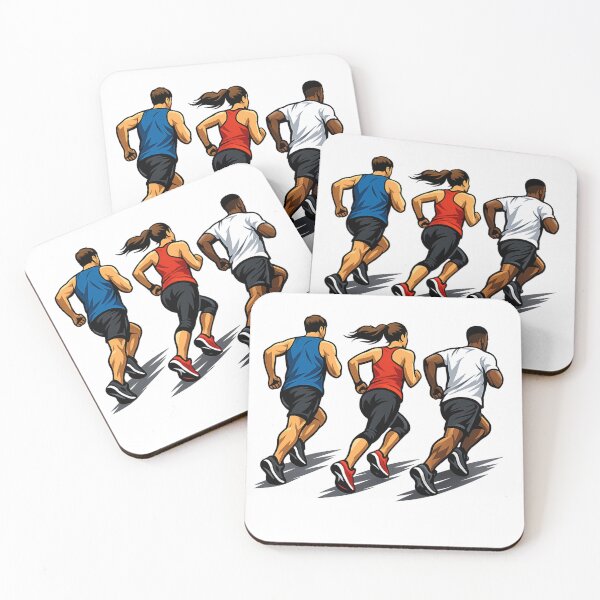 Item preview, Tres corredores en movimiento | Gráfico de equipo de running | Diseño de camiseta para maratón y fitness designed and sold by Lifehackerplus1.