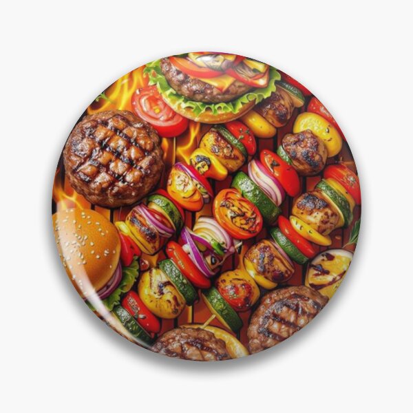 Item preview, Festive grill - Burgers and skewers on the barbecue designed and sold by NeyhineAngelionShop.