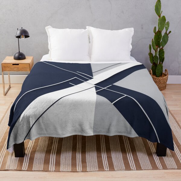 Item preview, Abstract Navy & White Minimalist Pattern | Clean Geometric Line Artwork designed and sold by semenol.