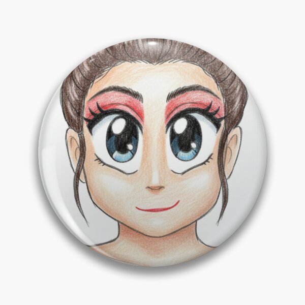 Item preview, Brown Hair Anime Girl Blue Eyes Sketch designed and sold by KaleChub.