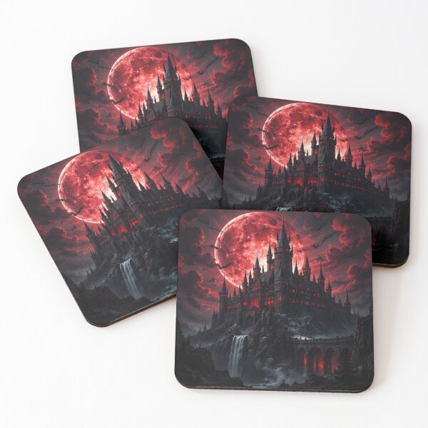 Item preview, Gothic Castle under Red Moon Night designed and sold by HollowOakPrints.